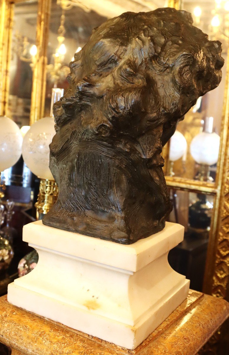 Fernand Cian "ciancianaini"(1886-1954)sculpture En Terre Cuite " Beethoven", XXe-photo-3