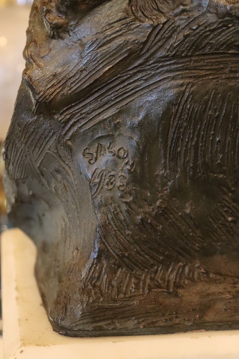 Fernand Cian "ciancianaini"(1886-1954)sculpture En Terre Cuite " Beethoven", XXe-photo-1