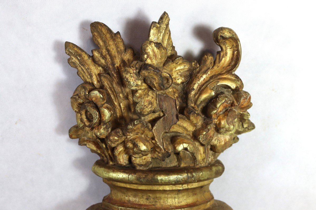 Large Pair Of Gilded Wood Wall Lights, Early 19th Century-photo-4