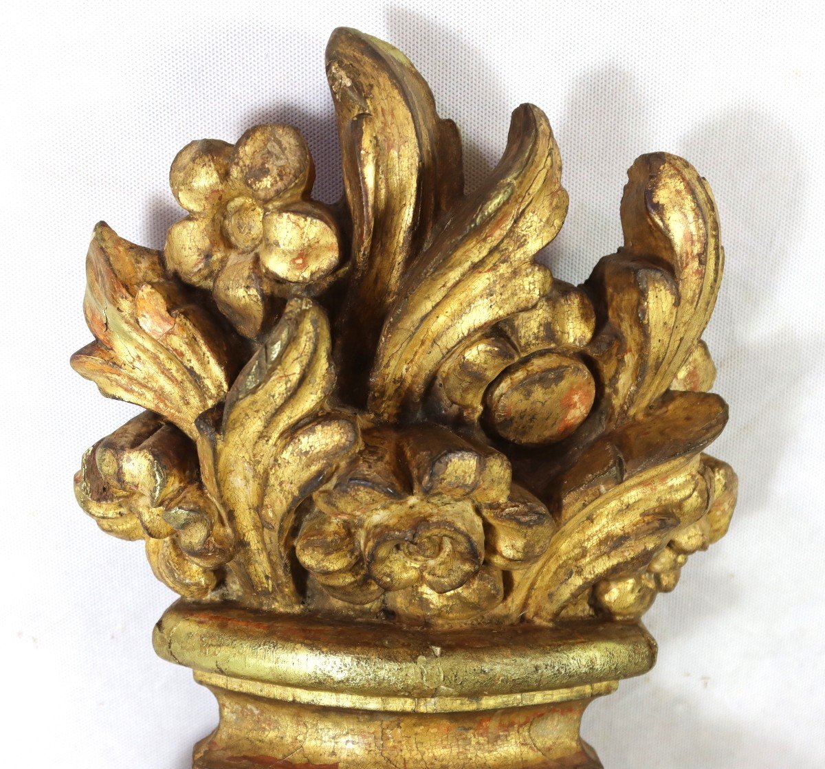 Large Pair Of Gilded Wood Wall Lights, Early 19th Century-photo-1