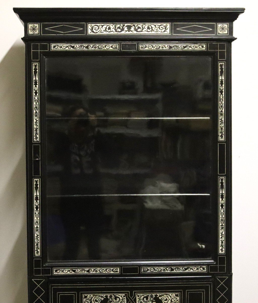 Italie XIXe, Vitrine à Décor d'Une Scène Mythologique "le Triomphe De Galatée "-photo-1