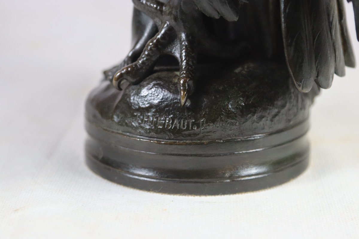 Hippolyte Alexandre Moulin (1832-1884), Bronze "the Man And The Eagle", 19th Century-photo-4