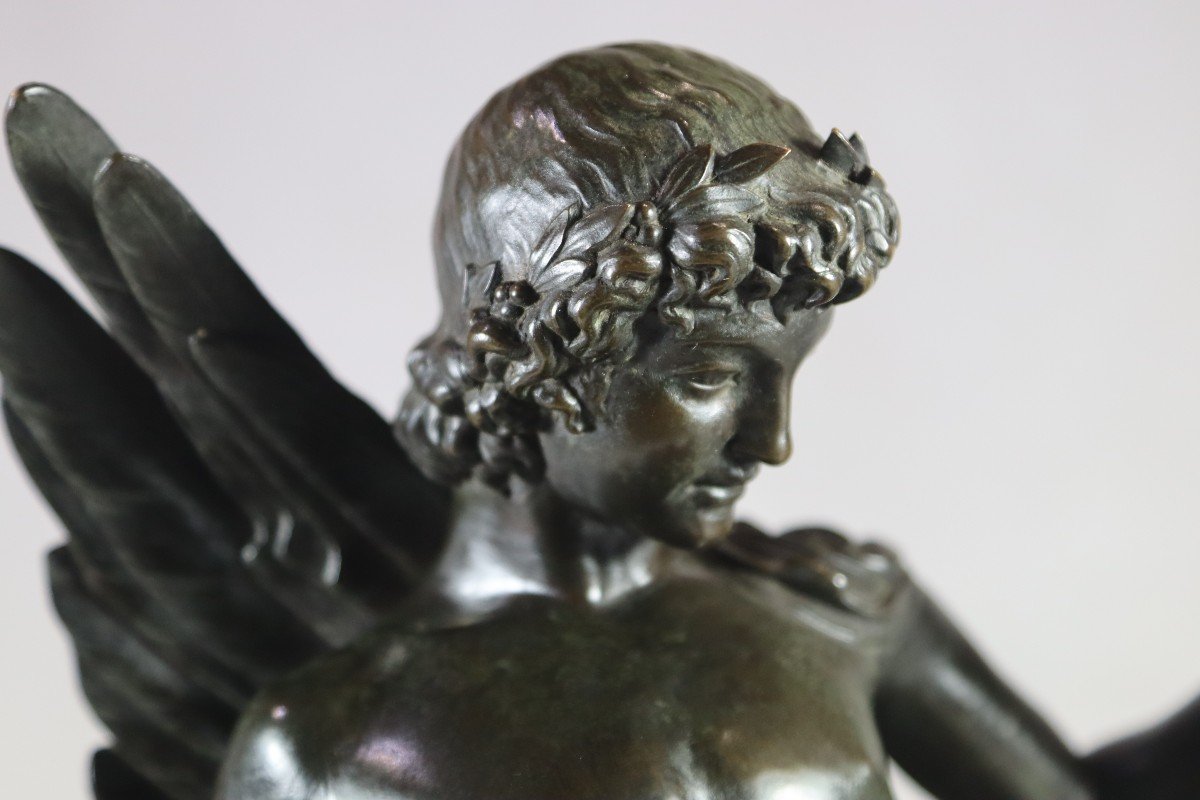 Hippolyte Alexandre Moulin (1832-1884), Bronze "the Man And The Eagle", 19th Century-photo-7