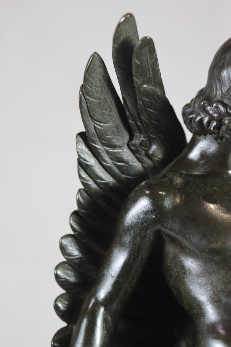 Hippolyte Alexandre Moulin (1832-1884), Bronze "the Man And The Eagle", 19th Century-photo-8