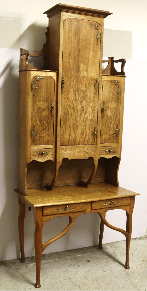 Bureau Bonheur Du Jour, d'époque Art Nouveau, Vers 1900-photo-3