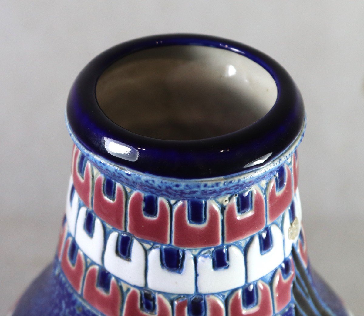 Czechoslovakia Amphora, Art Deco Vase 44cm, Circa 1920-photo-2