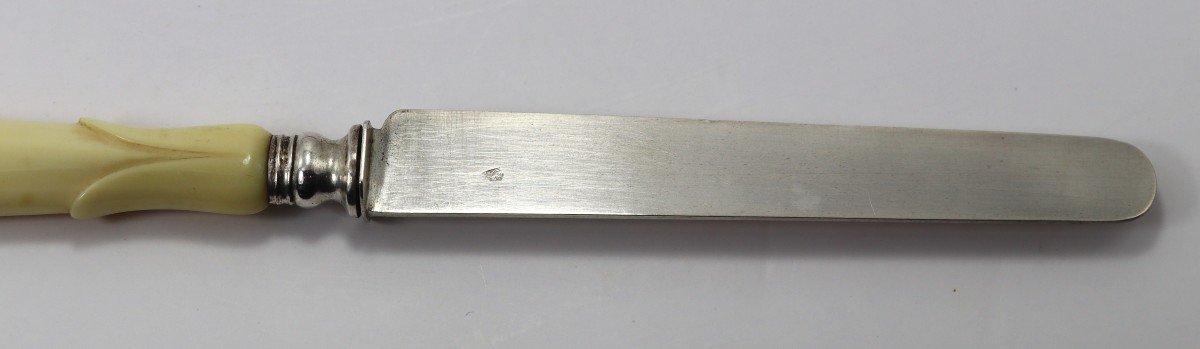 Set Of 11 Silver And Ivory Knives, Early 20th Century-photo-2