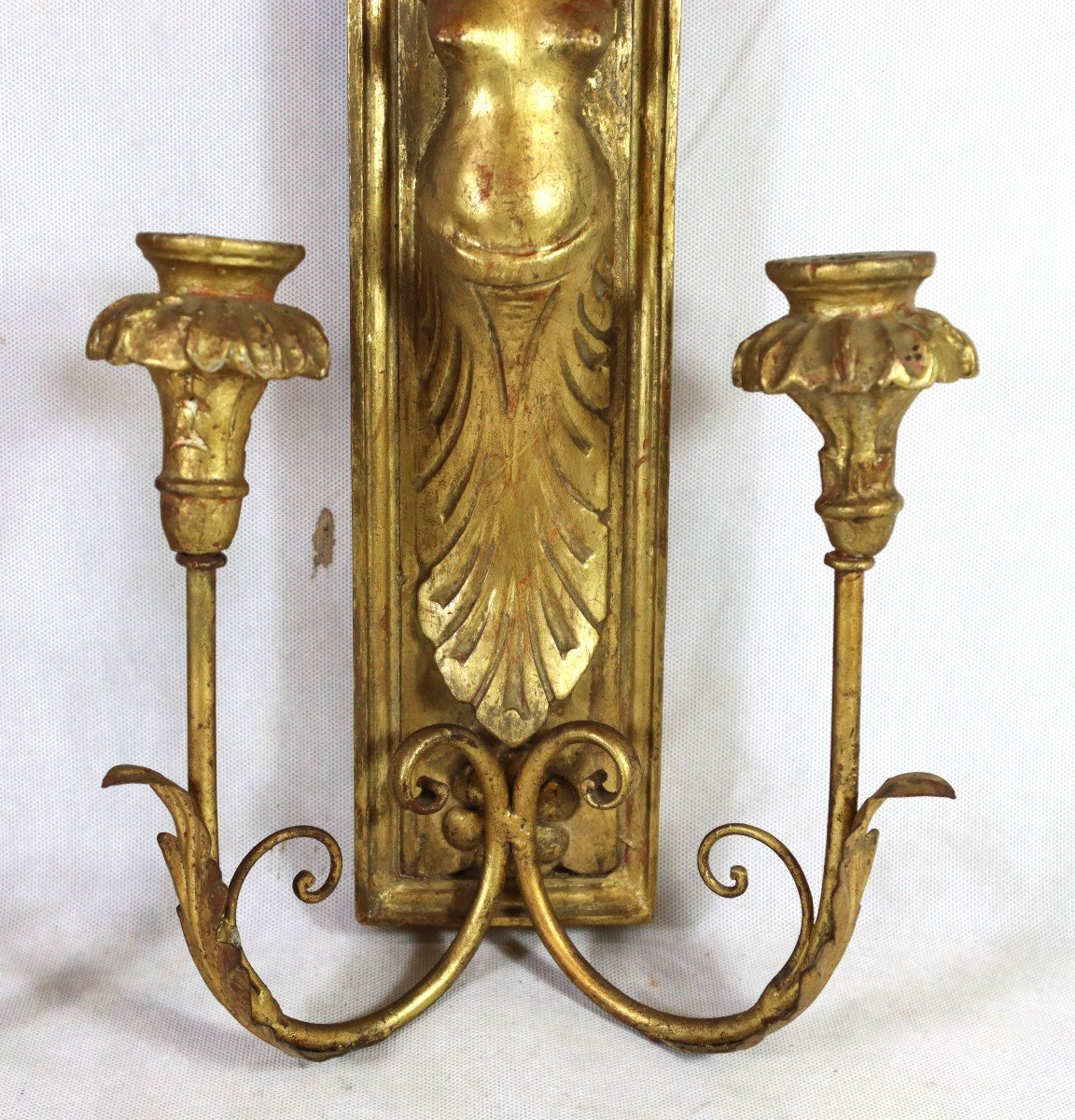 Paire d'Appliques En Bois Doré "buste De Femme ", Fin XVIIIe-photo-6