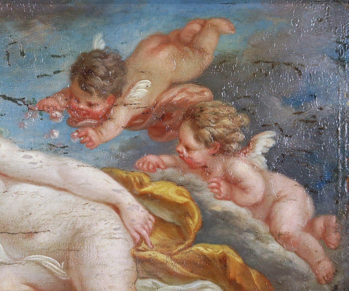 Follower Of François Boucher (1703-1770), Hsp "sleeping Venus And Two Cupids", 18th Century-photo-3