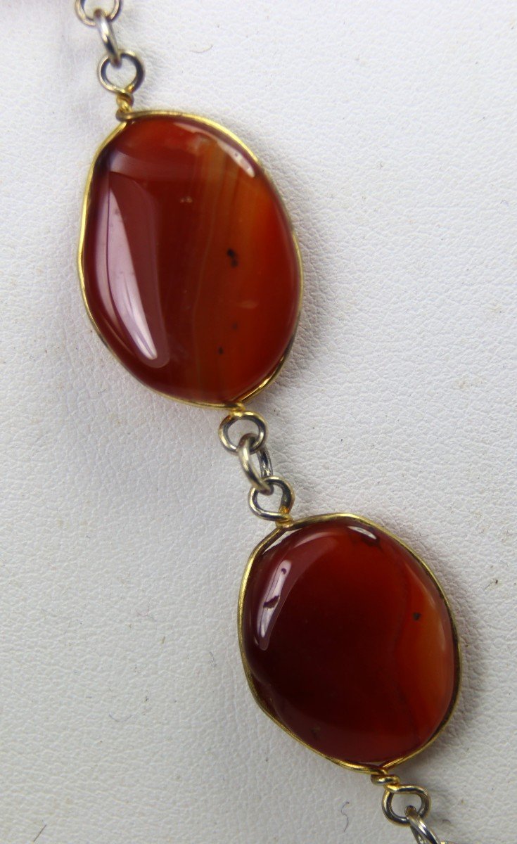 Grand Sautoire En Agate Ou Cornaline, XXe-photo-4