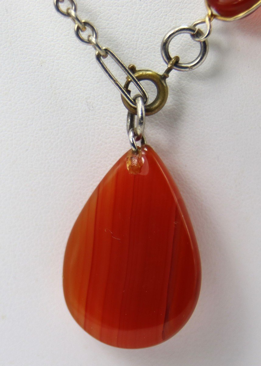 Grand Sautoire En Agate Ou Cornaline, XXe-photo-1