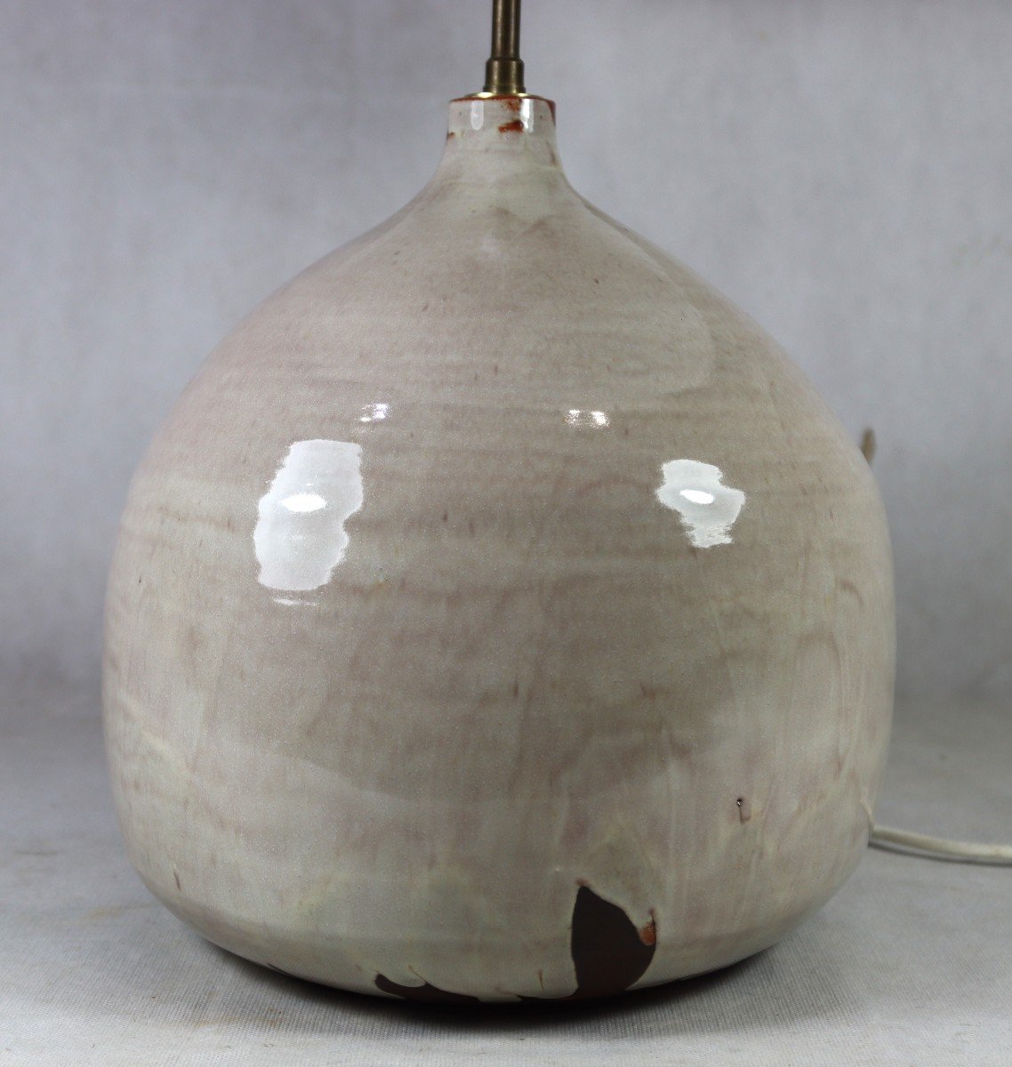 Yves Suzanne (1953-), Lampe émail Stannisfère Coloré Au Manganèse, Vers 1970-photo-3