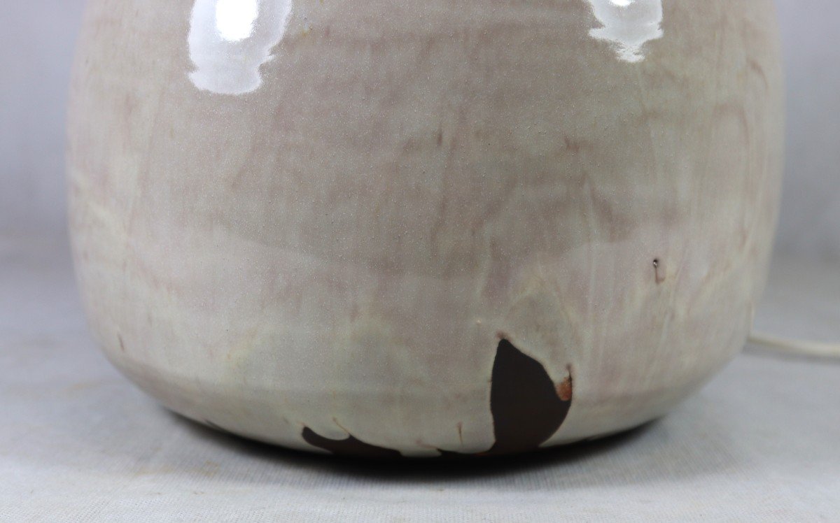 Yves Suzanne (1953-), Lampe émail Stannisfère Coloré Au Manganèse, Vers 1970-photo-1