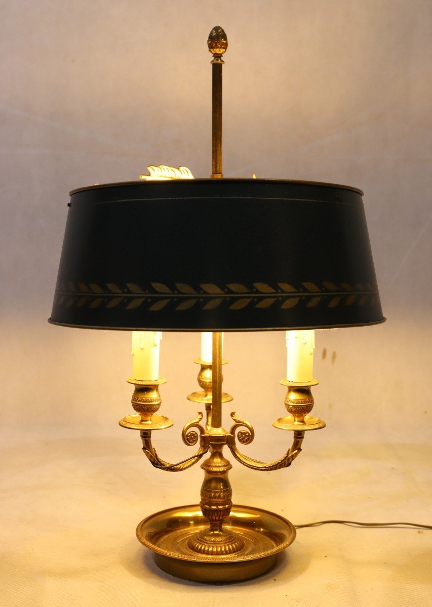 Lampe Bouillotte En Bronze De Style Empire, XXe-photo-4