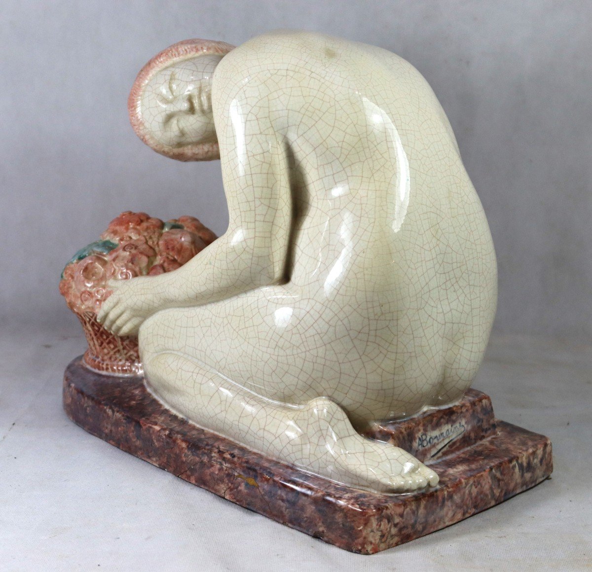 Marcel André Bouraine (1886-1948) , Sculpture  En Faïence Art Déco, Vers 1920-photo-4
