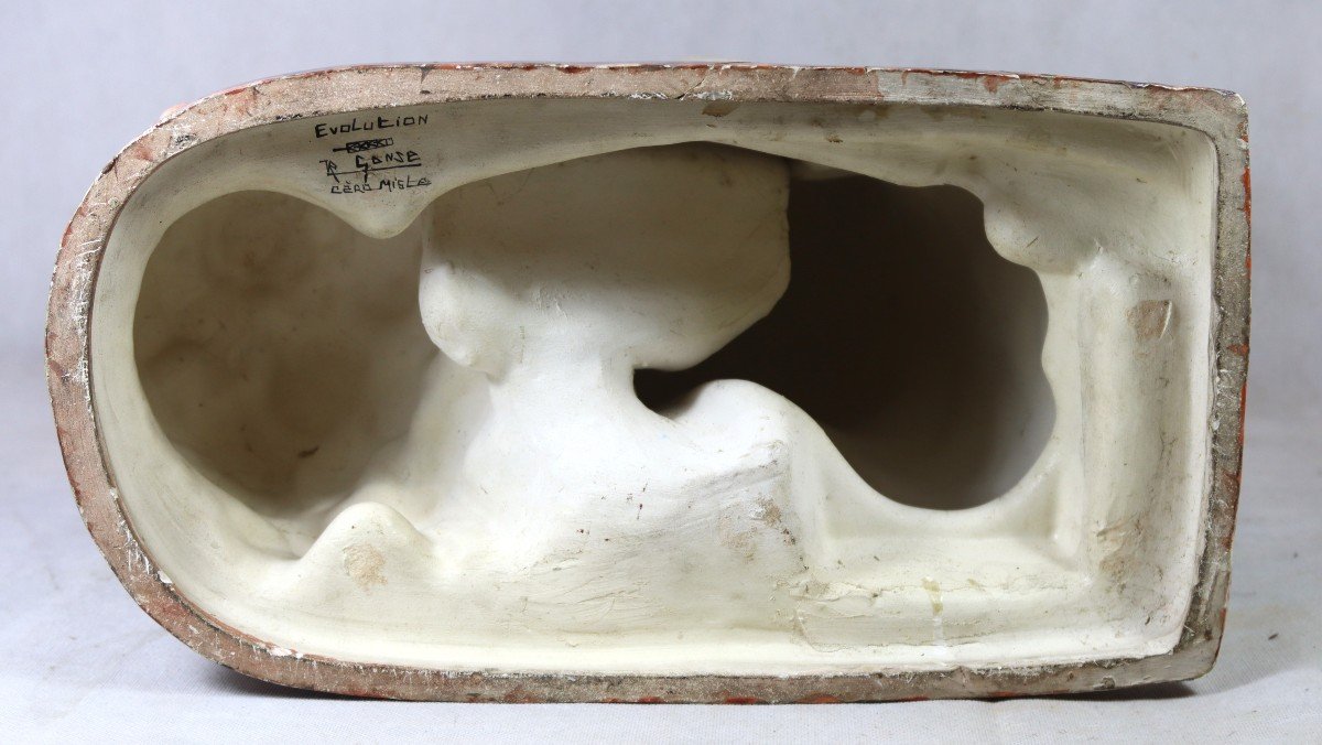 Marcel André Bouraine (1886-1948) , Sculpture  En Faïence Art Déco, Vers 1920-photo-3