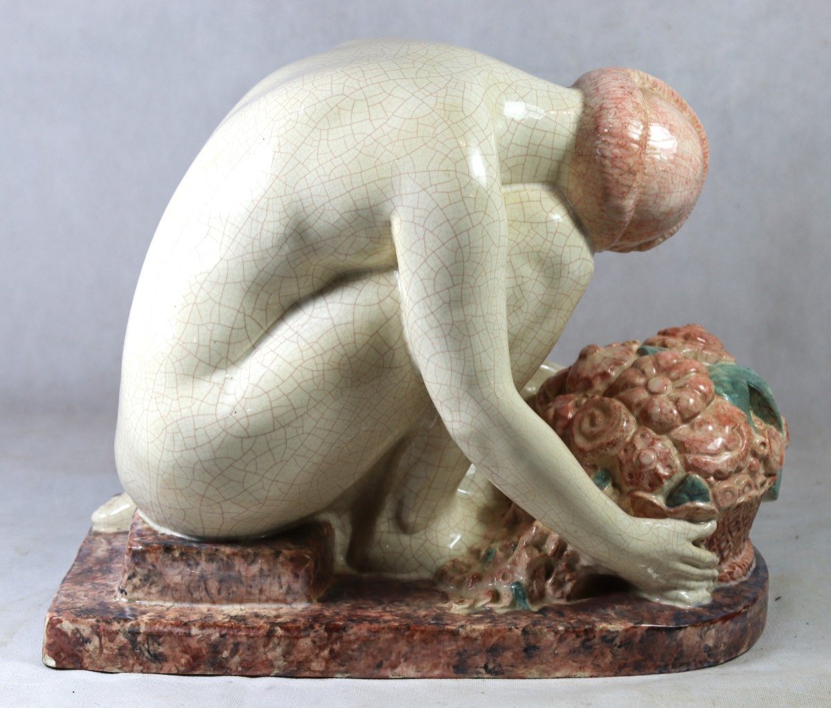 Marcel André Bouraine (1886-1948) , Sculpture  En Faïence Art Déco, Vers 1920-photo-7