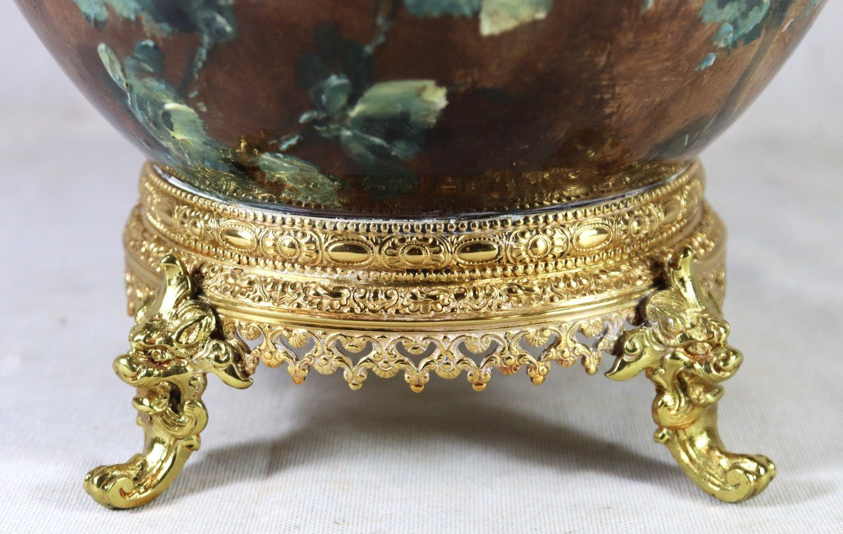 Dominique Grenet Atelier (1821-1885), Cache-pot Impressionniste, Signé, XIXe-photo-1