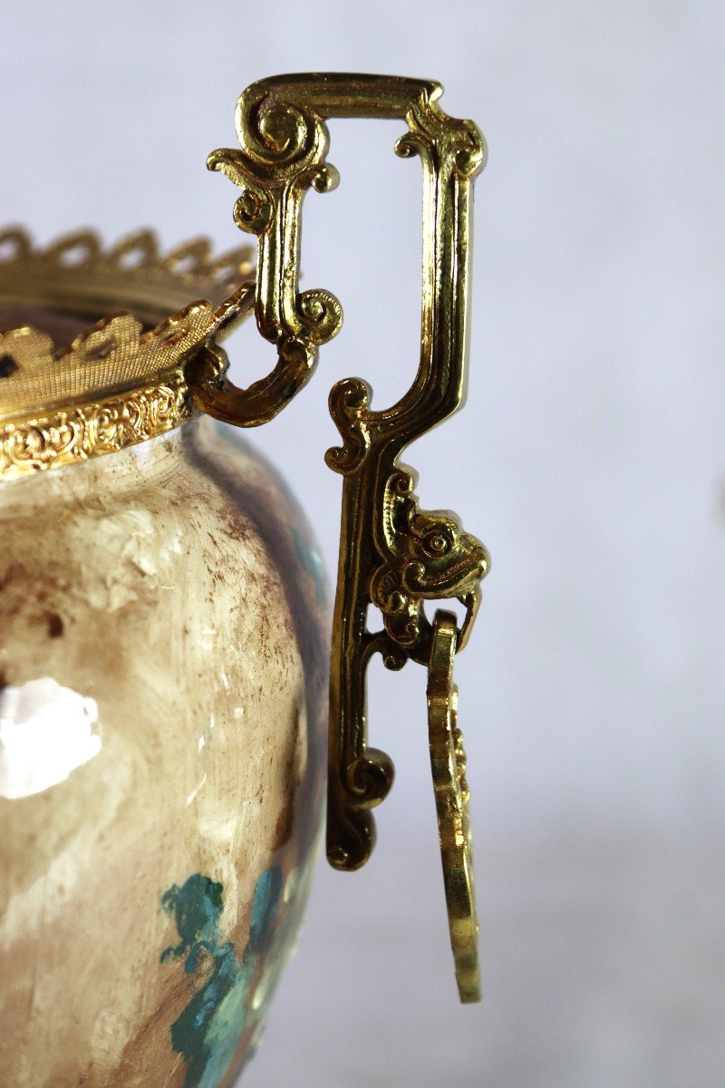 Dominique Grenet Atelier (1821-1885), Cache-pot Impressionniste, Signé, XIXe-photo-3