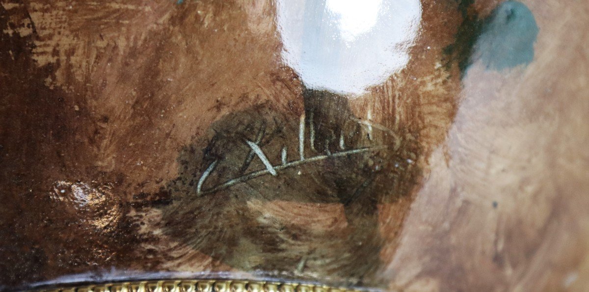 Dominique Grenet Atelier (1821-1885), Cache-pot Impressionniste, Signé, XIXe-photo-4