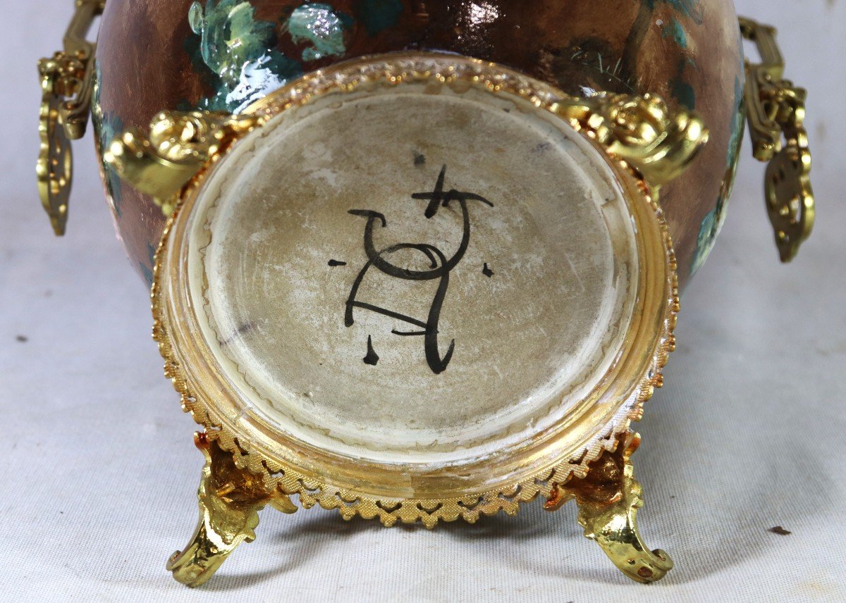 Dominique Grenet Atelier (1821-1885), Cache-pot Impressionniste, Signé, XIXe-photo-5