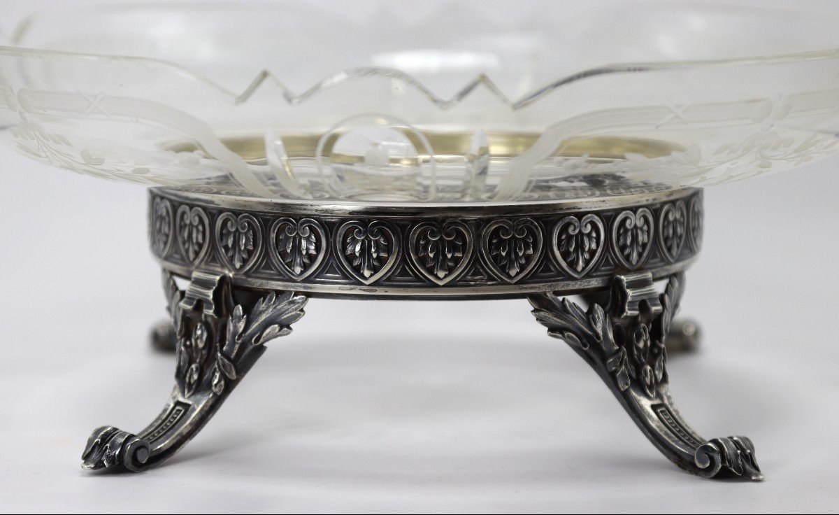Centre De Table En Cristal De Baccarat Et Argent, Début XXe-photo-2