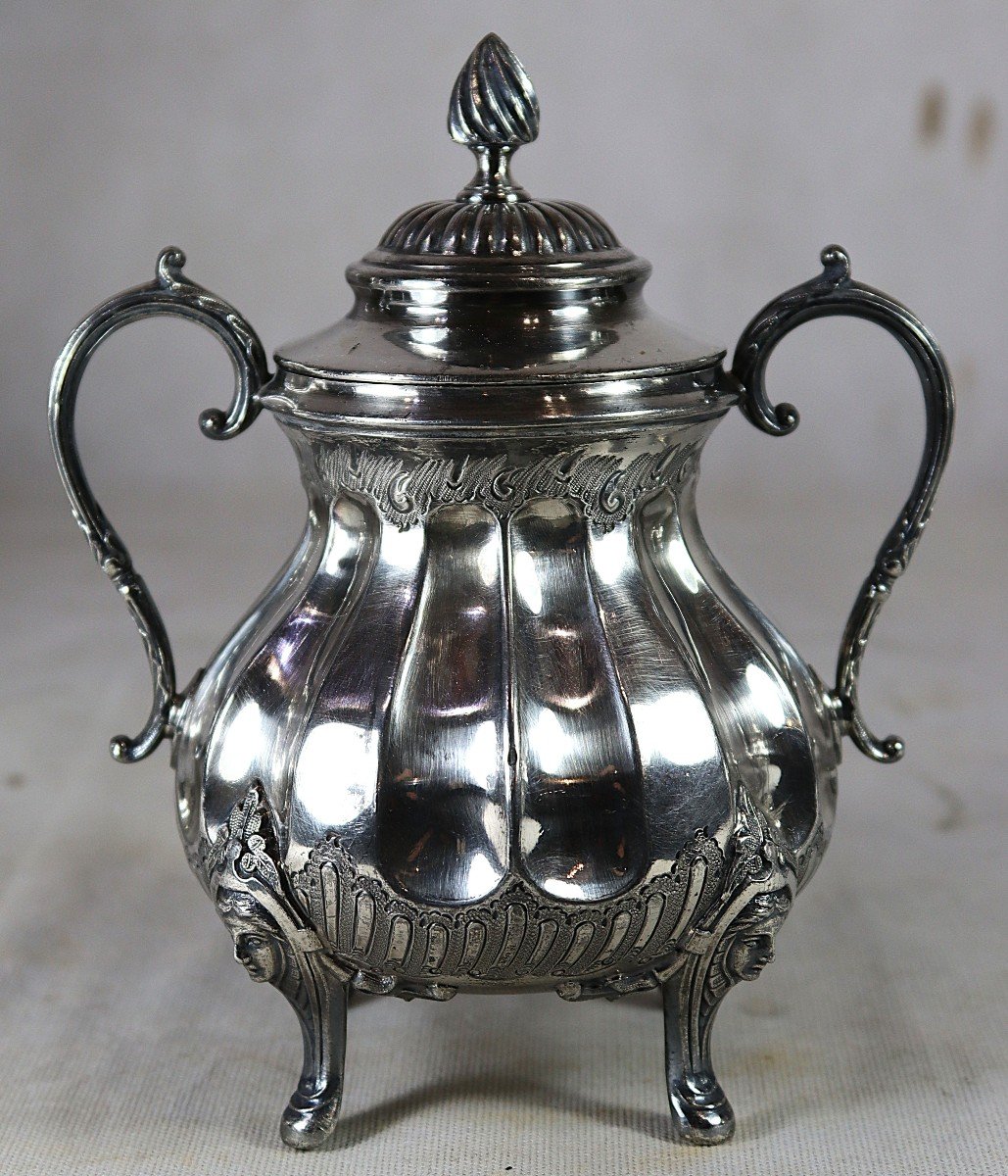 3 Piece Silver Plated Service, English Work, James Deakin & Sons, 19th Century-photo-2