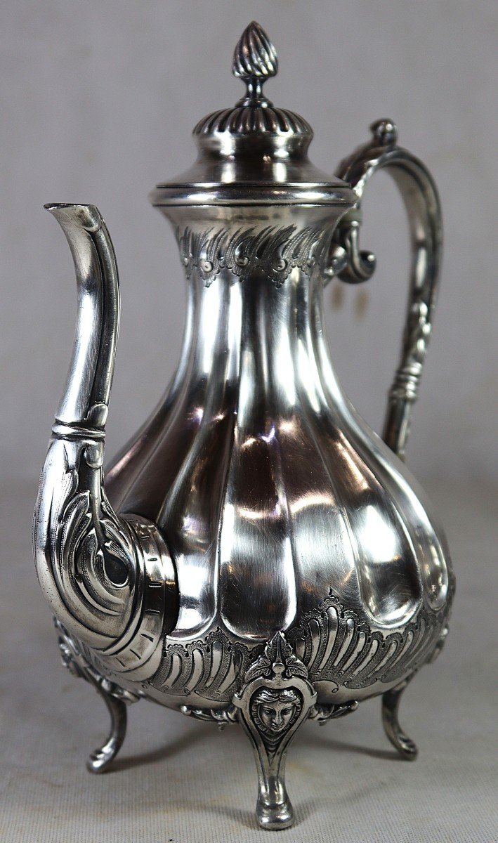 3 Piece Silver Plated Service, English Work, James Deakin & Sons, 19th Century-photo-3