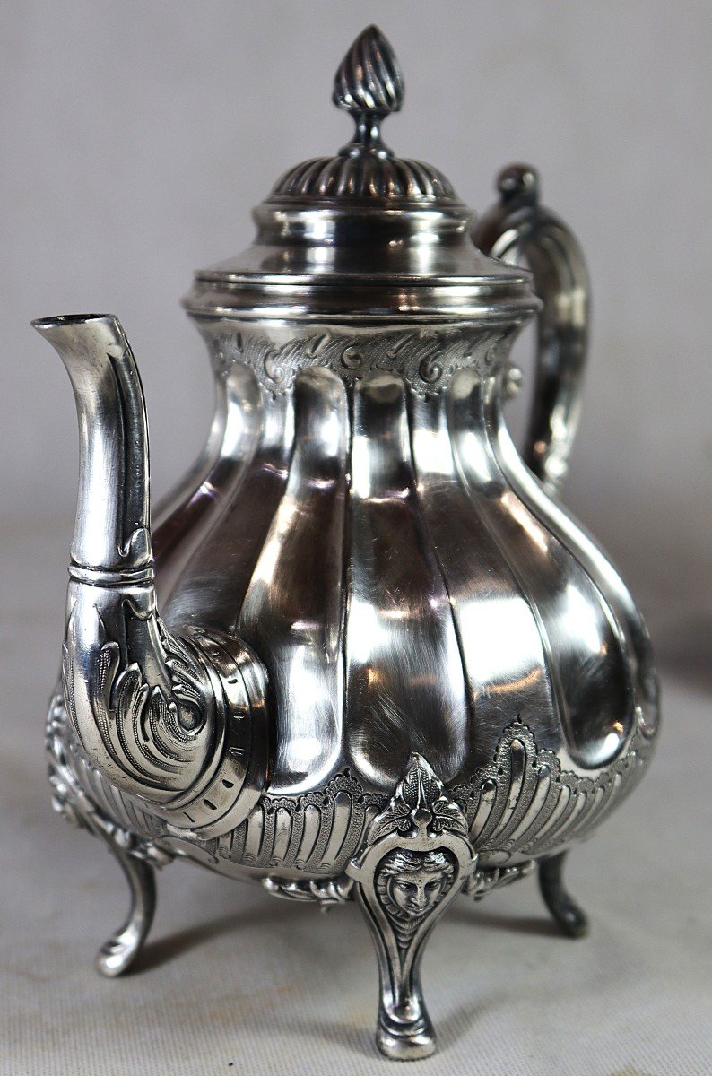 3 Piece Silver Plated Service, English Work, James Deakin & Sons, 19th Century-photo-4