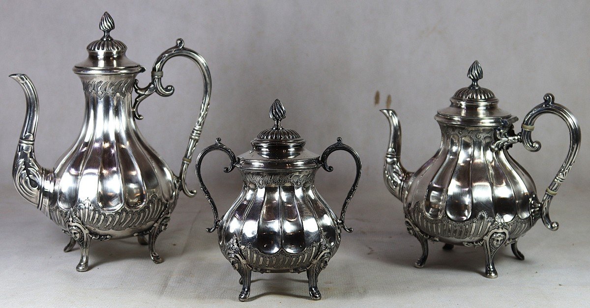 3 Piece Silver Plated Service, English Work, James Deakin & Sons, 19th Century
