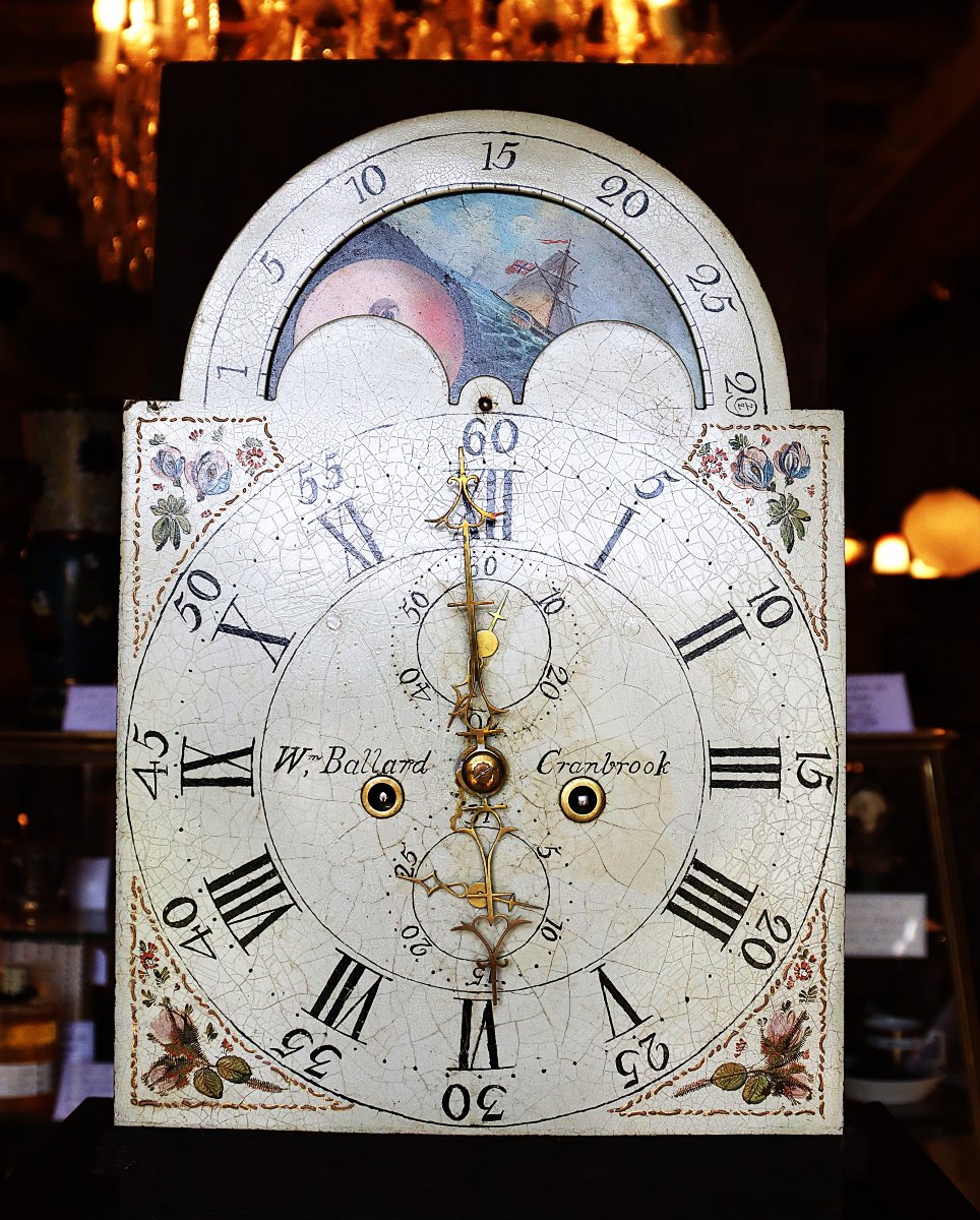 William Ballard (1811 - 1877), Longcase Clock With Moon Phase, English 19th Century-photo-1