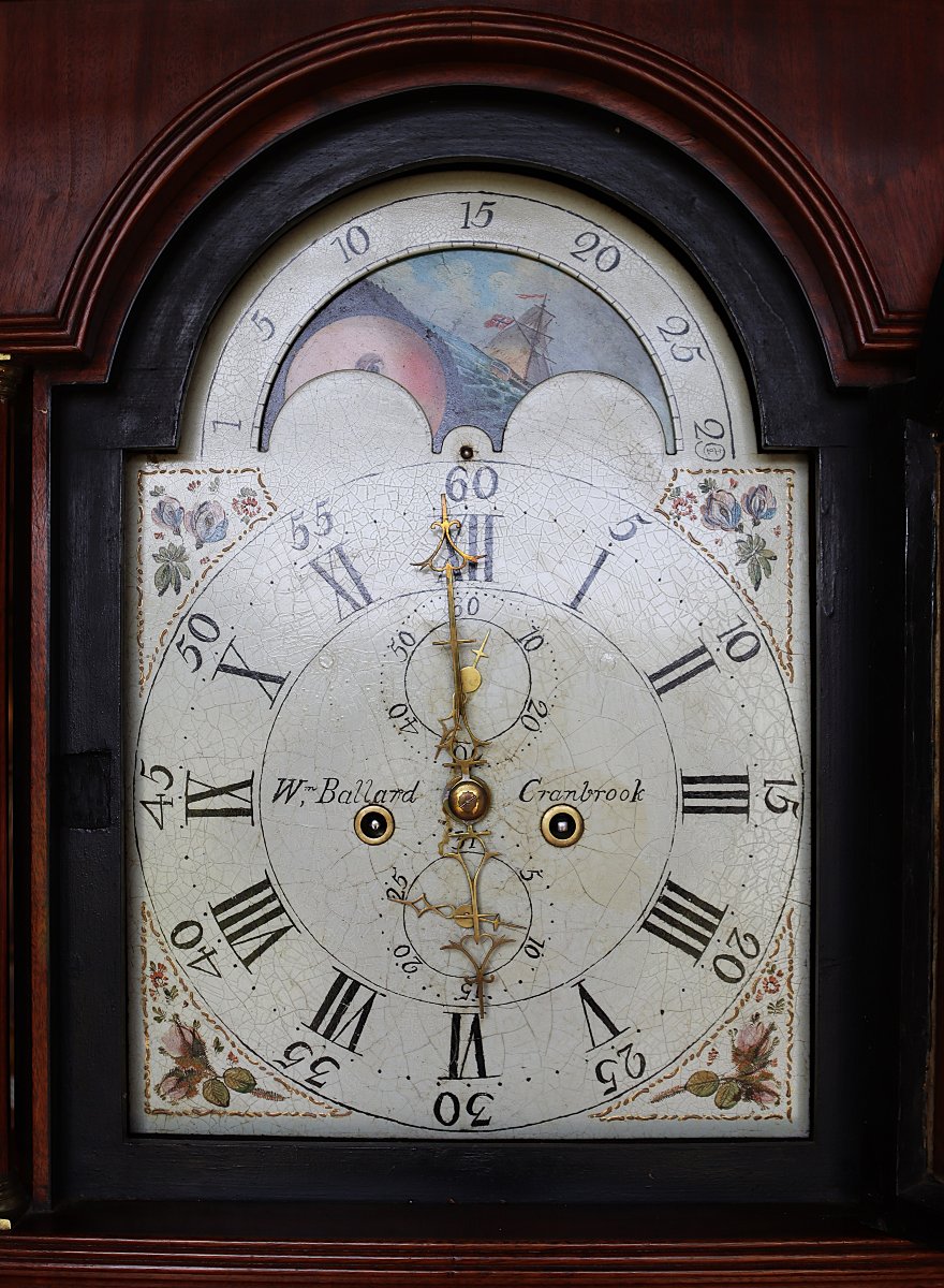 William Ballard (1811 - 1877), Longcase Clock With Moon Phase, English 19th Century-photo-6