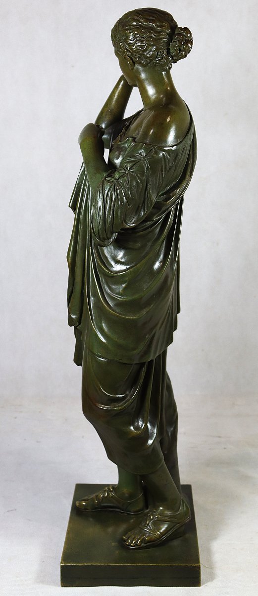 Praxitèle (-395 Jc - -330 Jc) d'Après, Sculpture En Bronze "diane De Gabies", XIXe-photo-4
