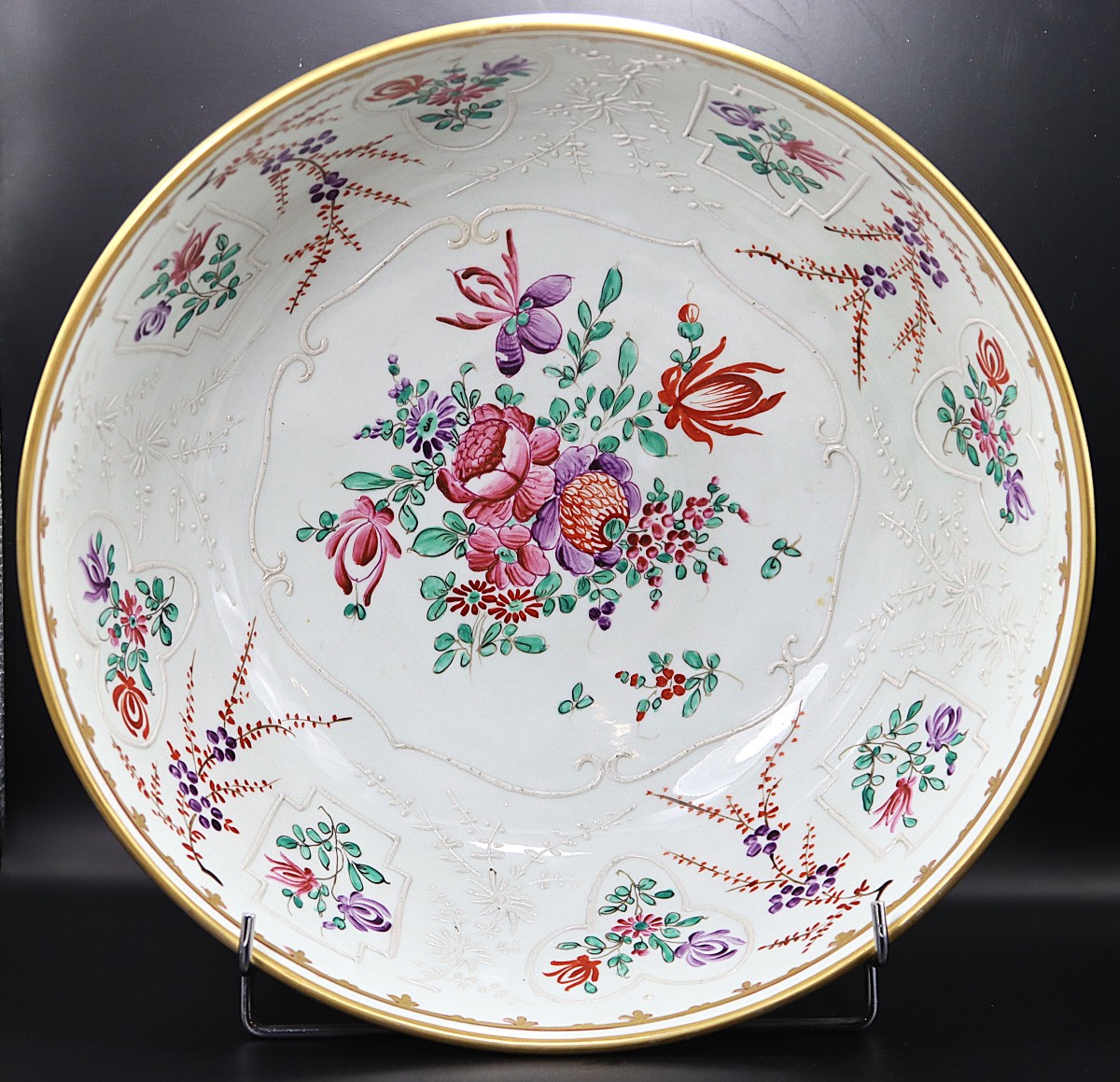Paris Porcelain, Large "far East" Salad Bowl, 20th Century