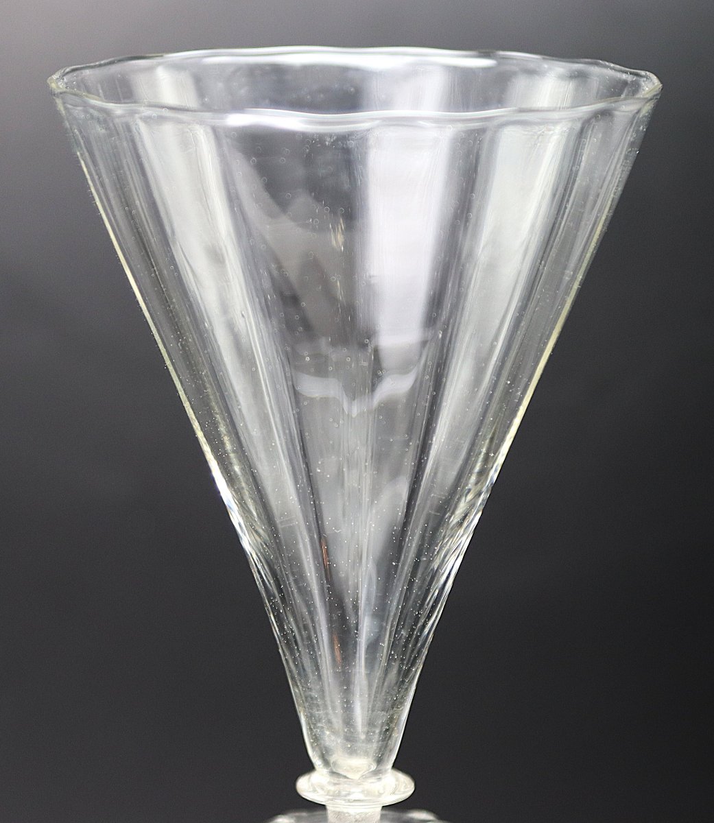 8 Verres à Jambes Façon Venise, Epoque XXe-photo-6