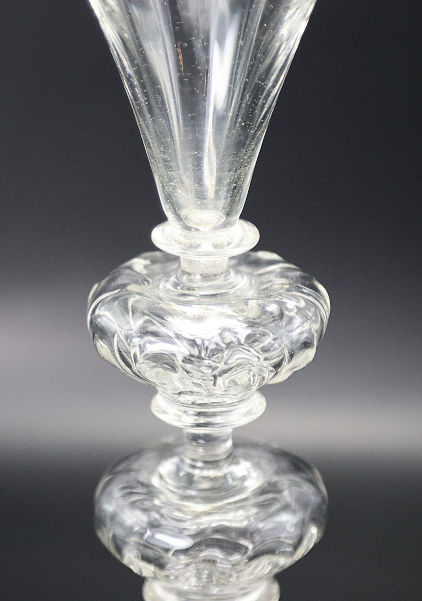 8 Verres à Jambes Façon Venise, Epoque XXe-photo-7