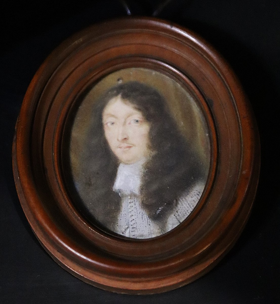 Miniature Drawing "louis II Of Bourbon-condé", 17th/18th Century-photo-2