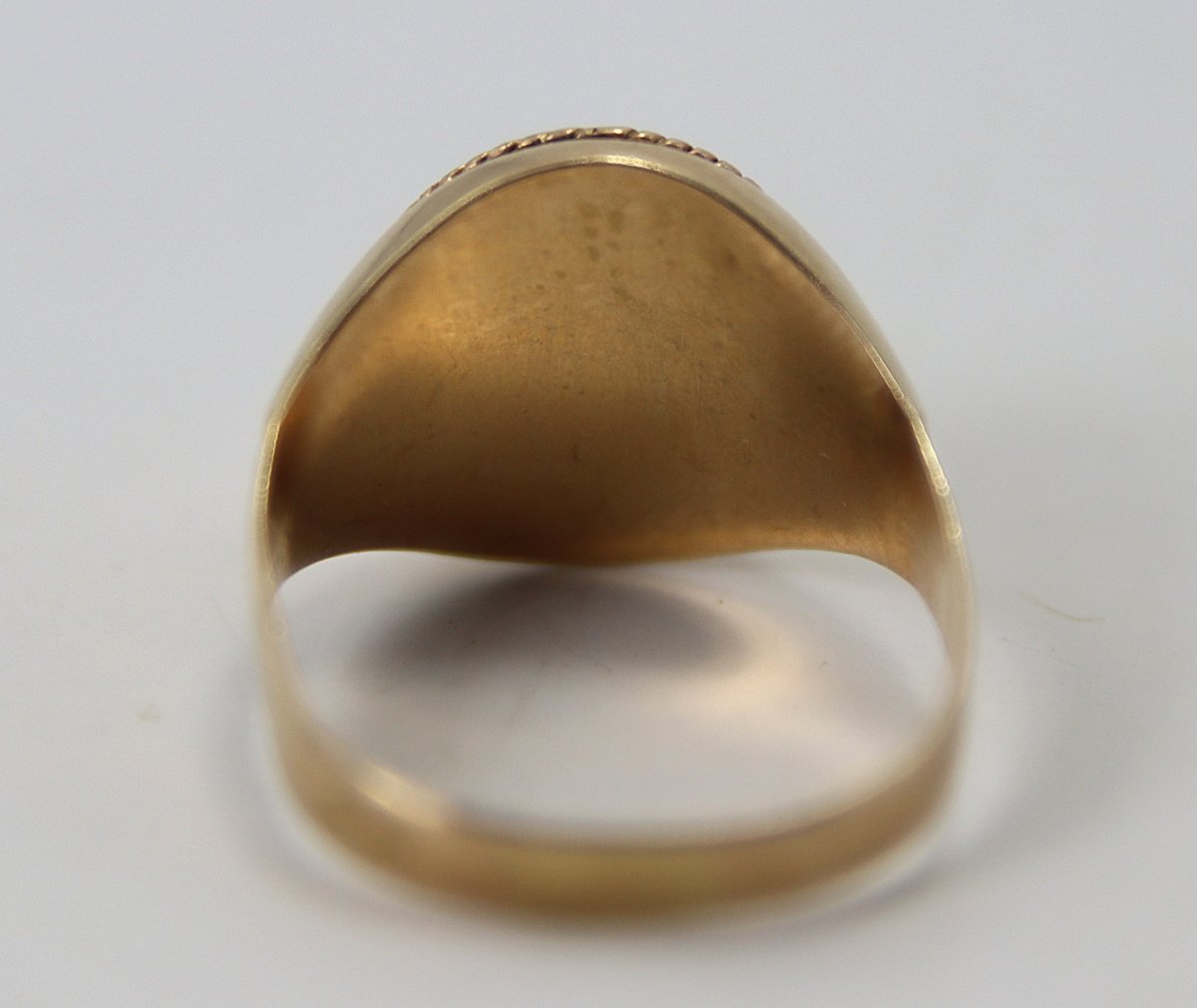 Chevalière En Or Jaune 18k, Monogrammé Mm, 3, 73 Gr, XXe-photo-3