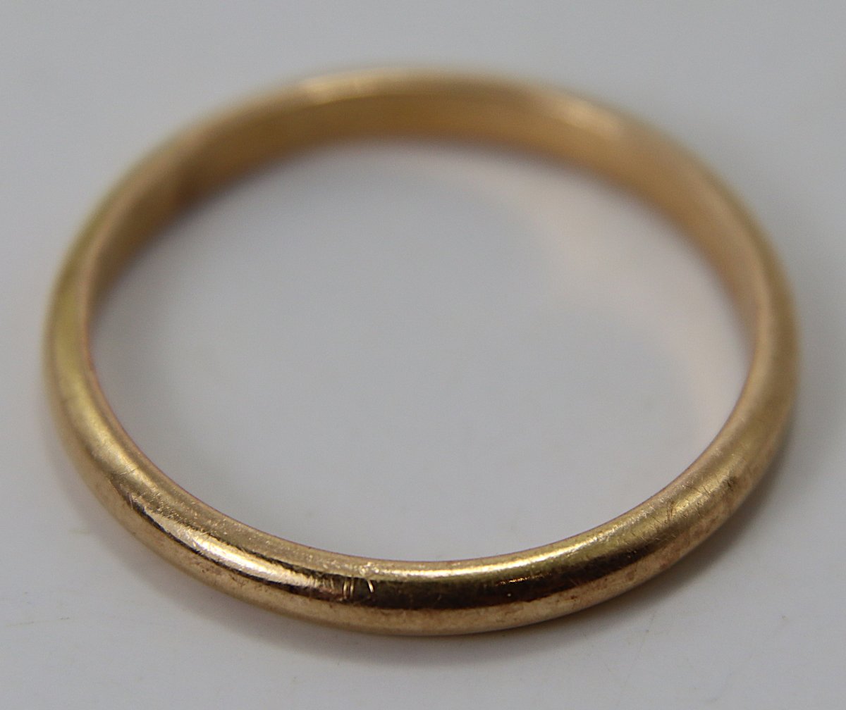Men's Wedding Ring 18 K Gold, 1.84 Gr, Tdd 63, 20th-photo-3