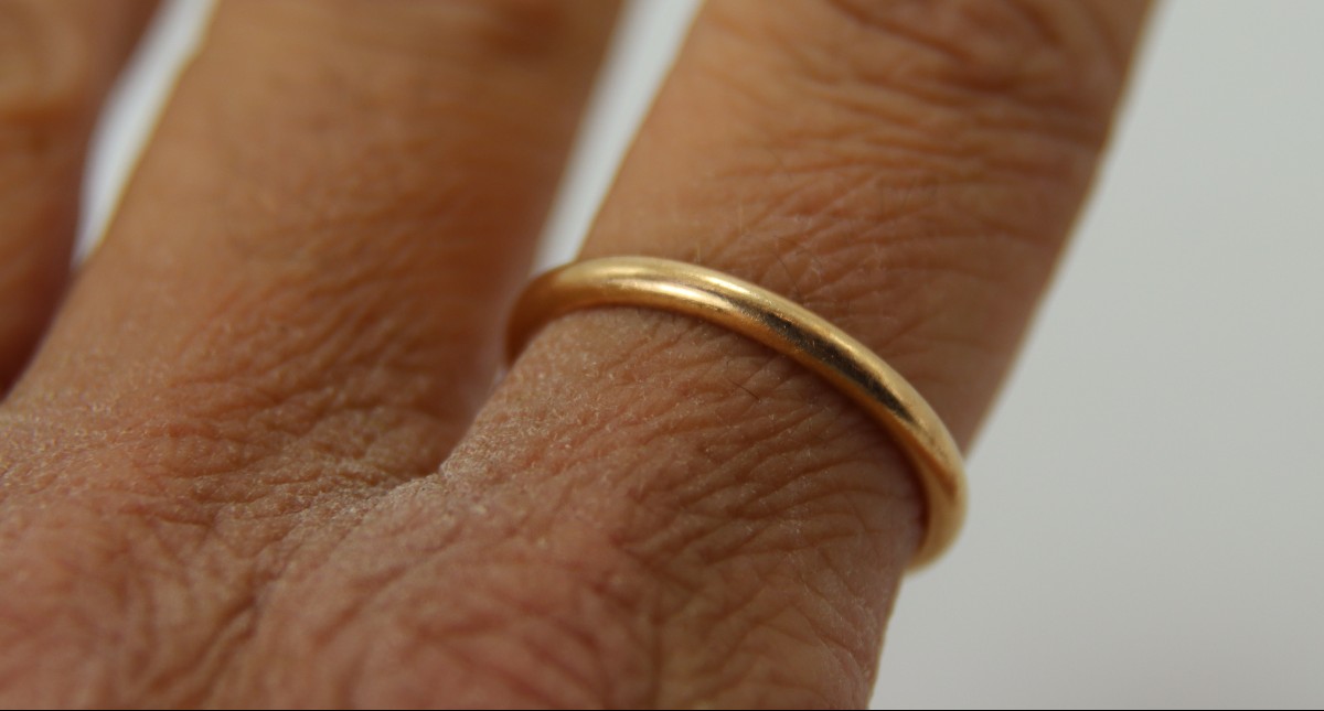 Men's Wedding Ring 18 K Gold, 1.84 Gr, Tdd 63, 20th-photo-1