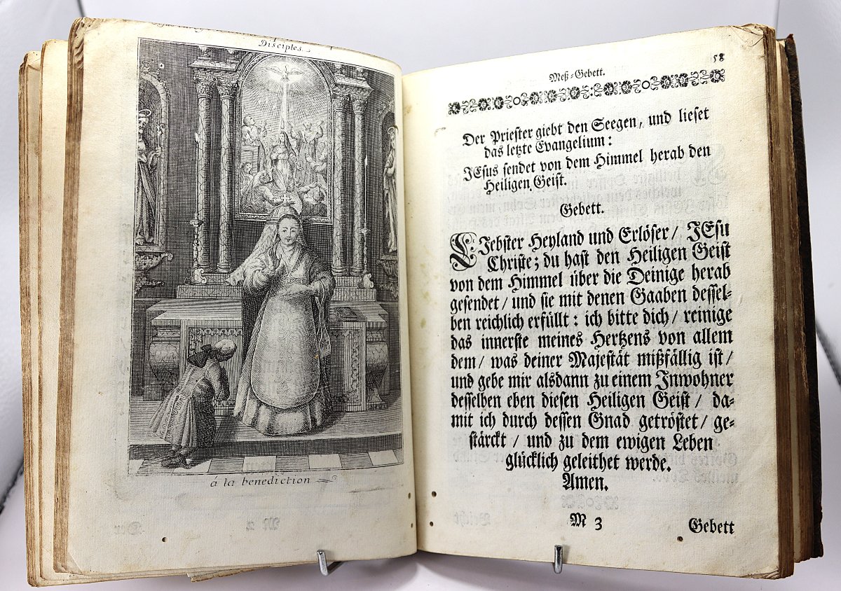 [vogel, Matthieu]. (1685-1766) Ouvrage " Sainte Messe " En Allemand Gothique. XVIIIe-photo-6