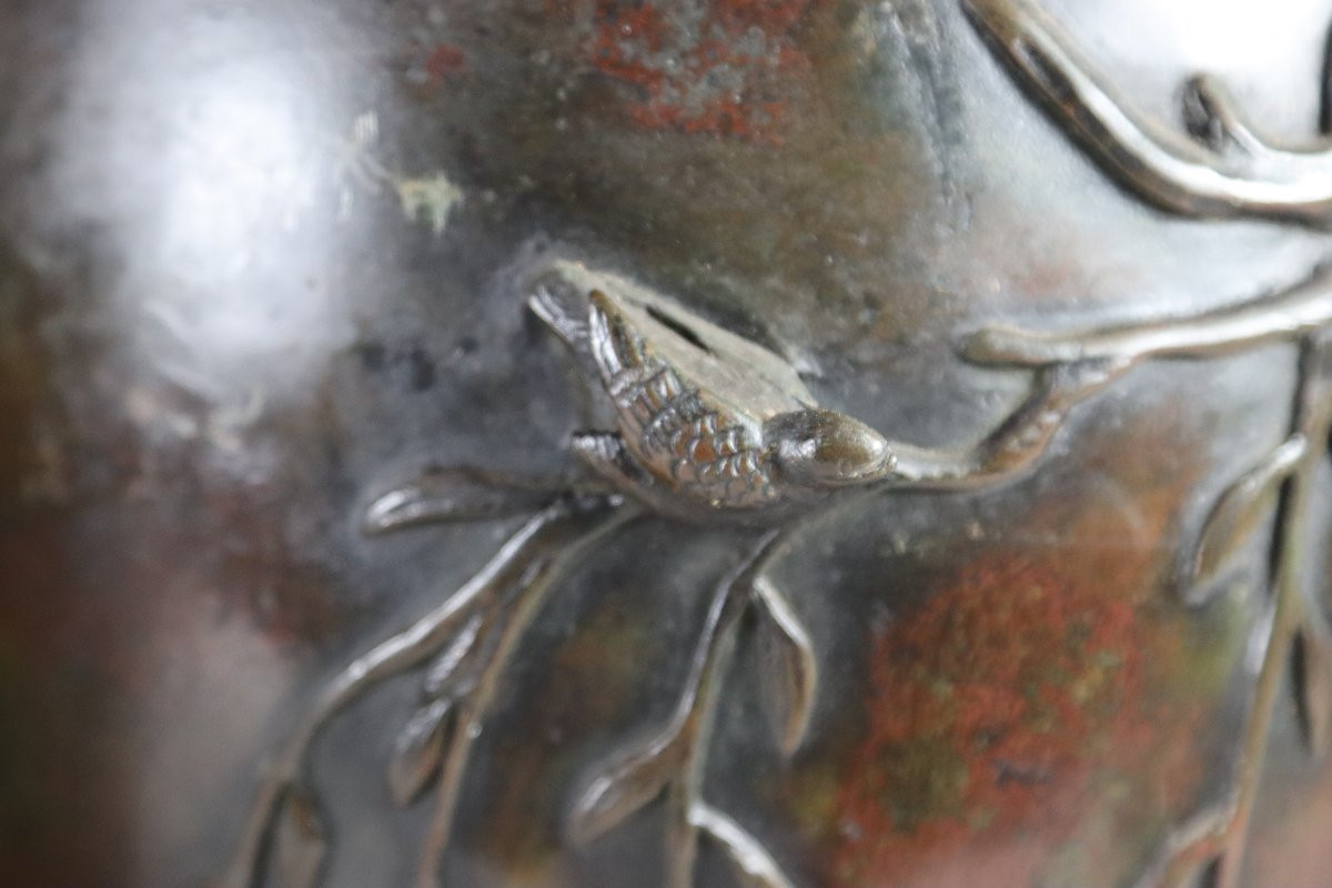 Japon Meiji, Paire De Vases En Bronze, XIXe-photo-4