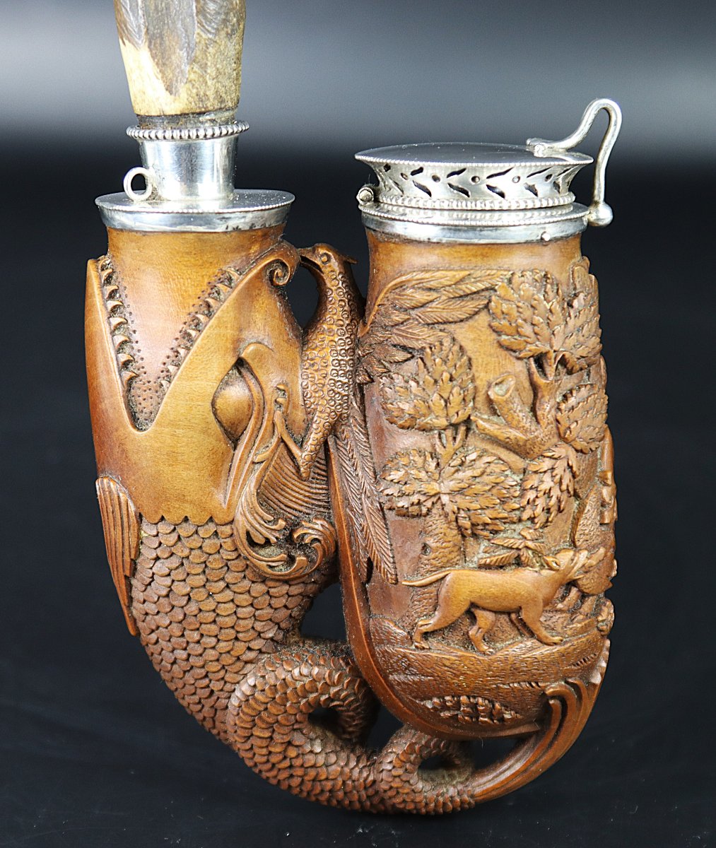 German 'ulmer-kloben' Pipe, Silver, Circa 1800-photo-7