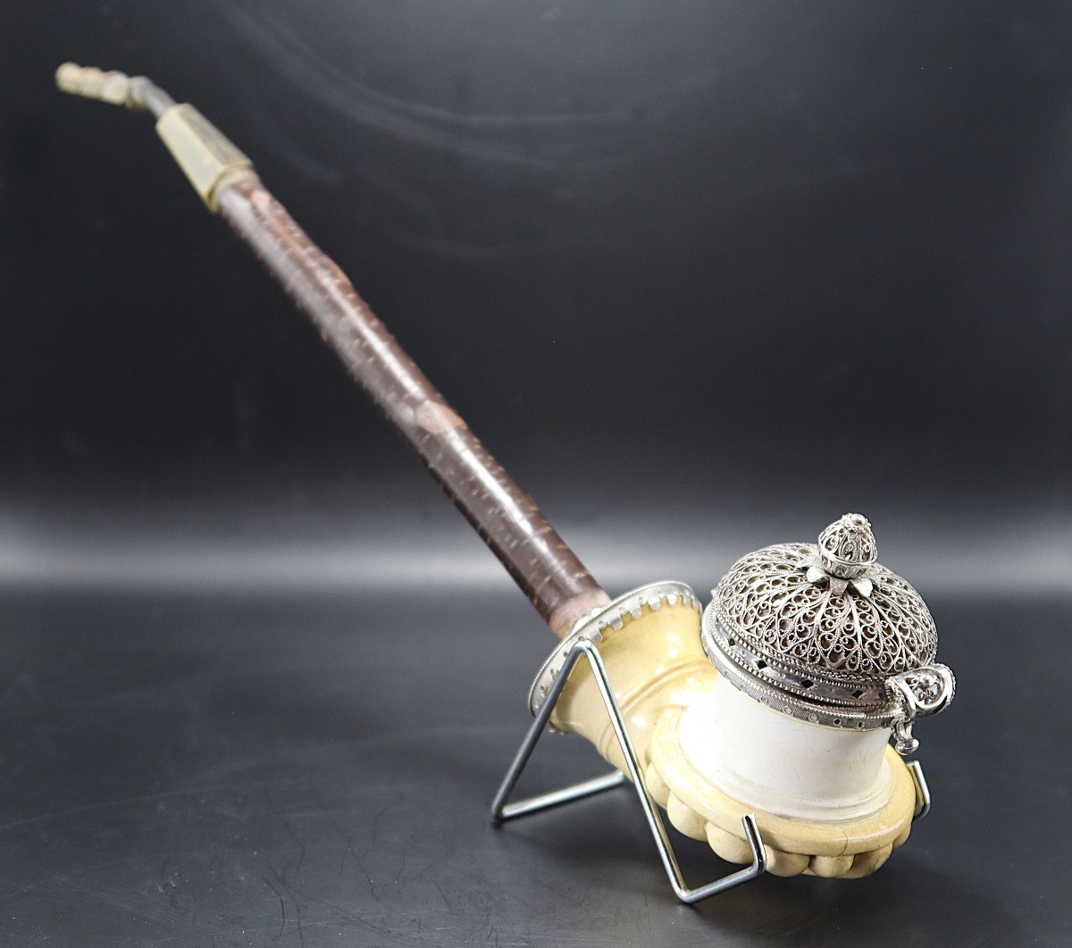 Austria 19th Century, Meerschaum And Silver Pipe.