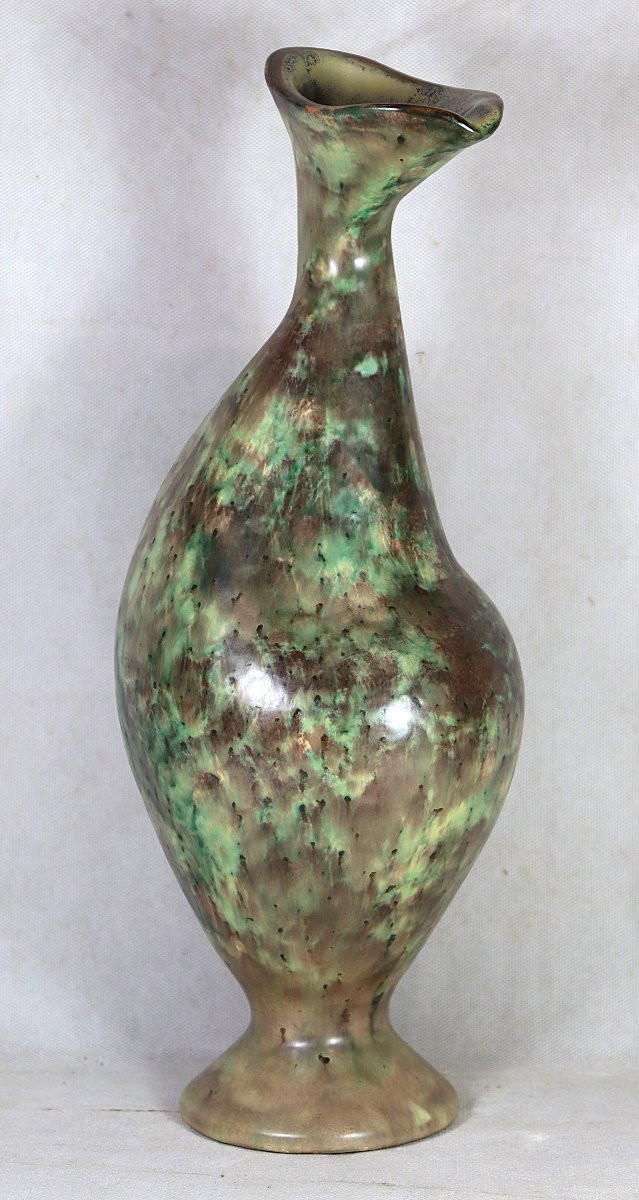 Fernand LACAF (1920-1991), Vase-sculpture en céramique émaillée, XXe-photo-2