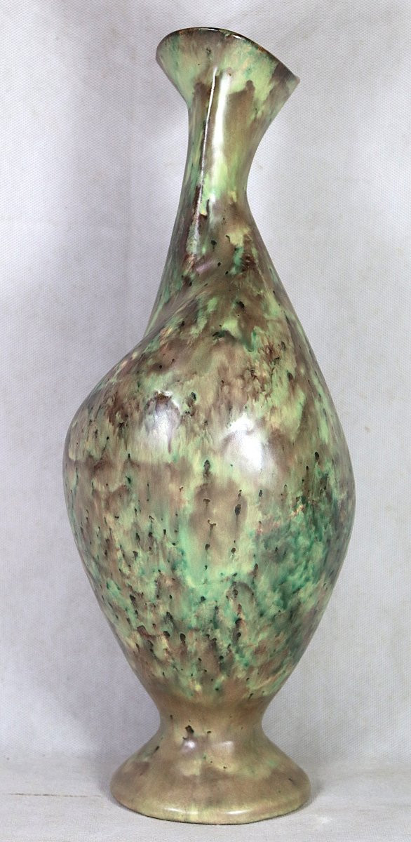 Fernand LACAF (1920-1991), Vase-sculpture en céramique émaillée, XXe-photo-2