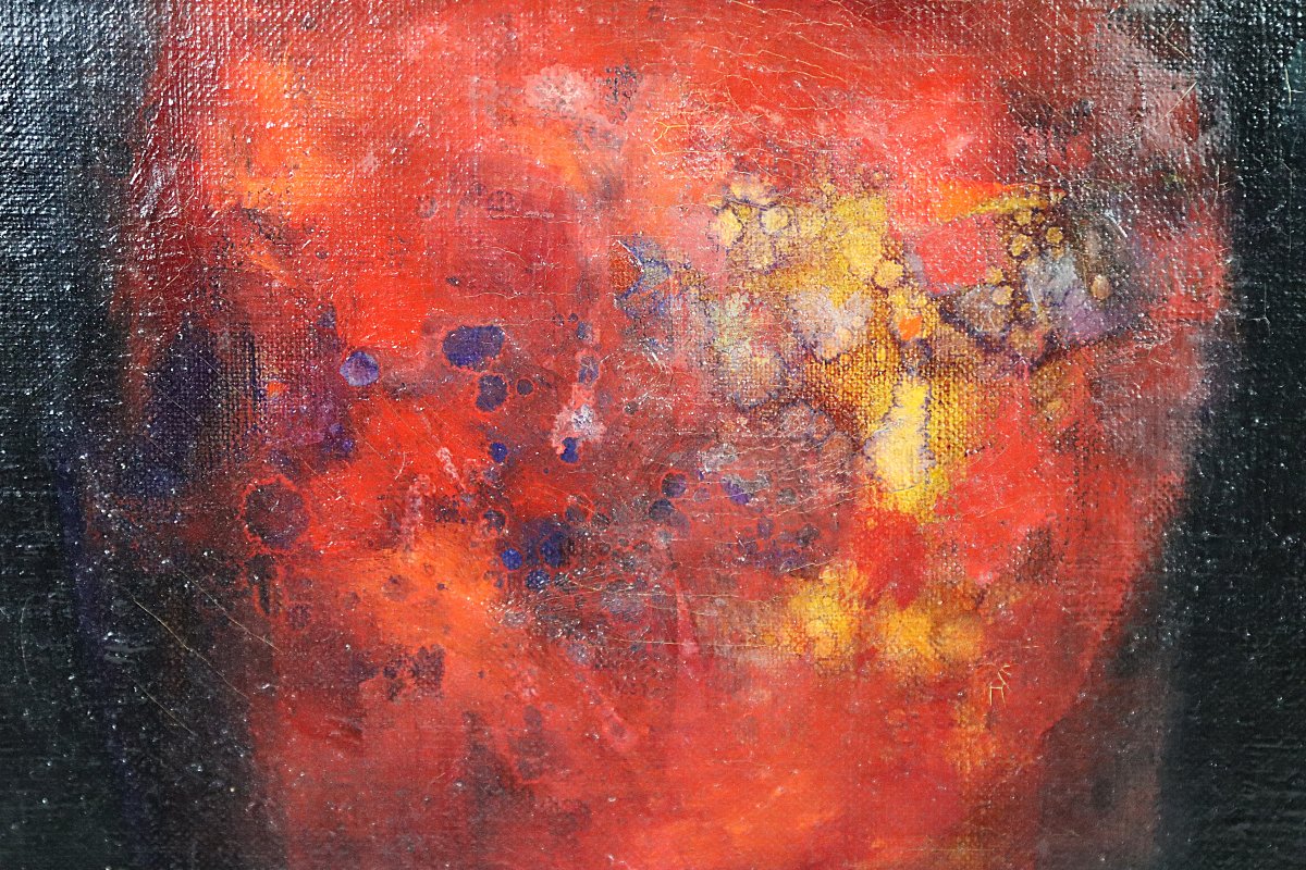 Hajimé Kato (1925-2000), Hst Painting "abstract Composition", Signed And Dated 1966-photo-4