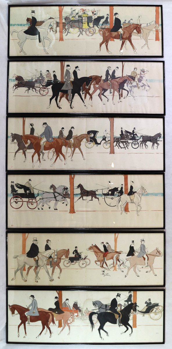 Sem (georges Goursat) (1863-1934), Set Of 6 Framed Lithographs, Paris 1900-photo-2