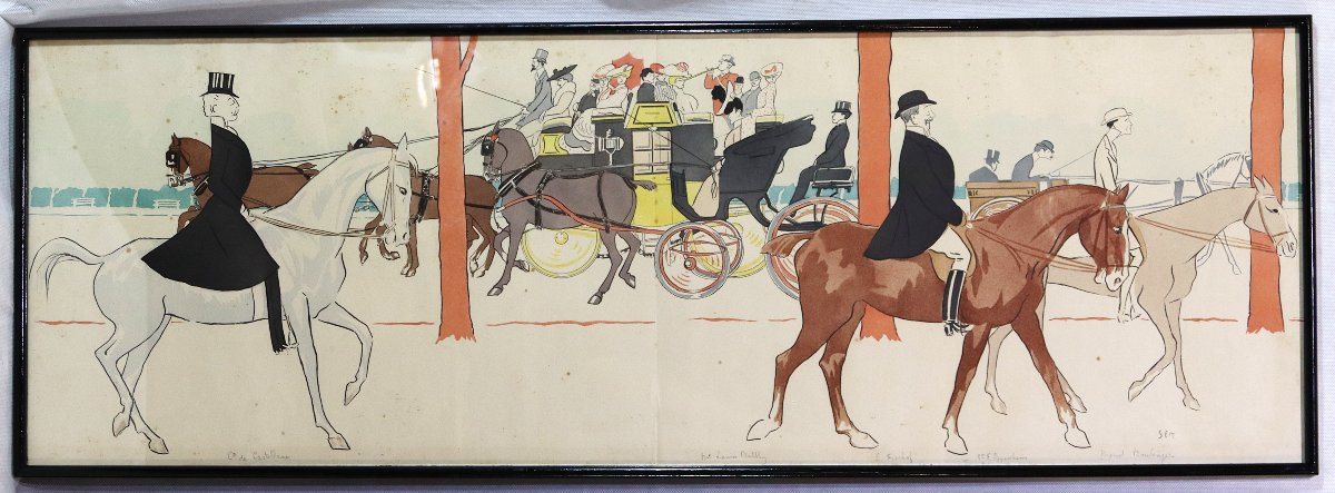 Sem (georges Goursat) (1863-1934), Set Of 6 Framed Lithographs, Paris 1900-photo-6