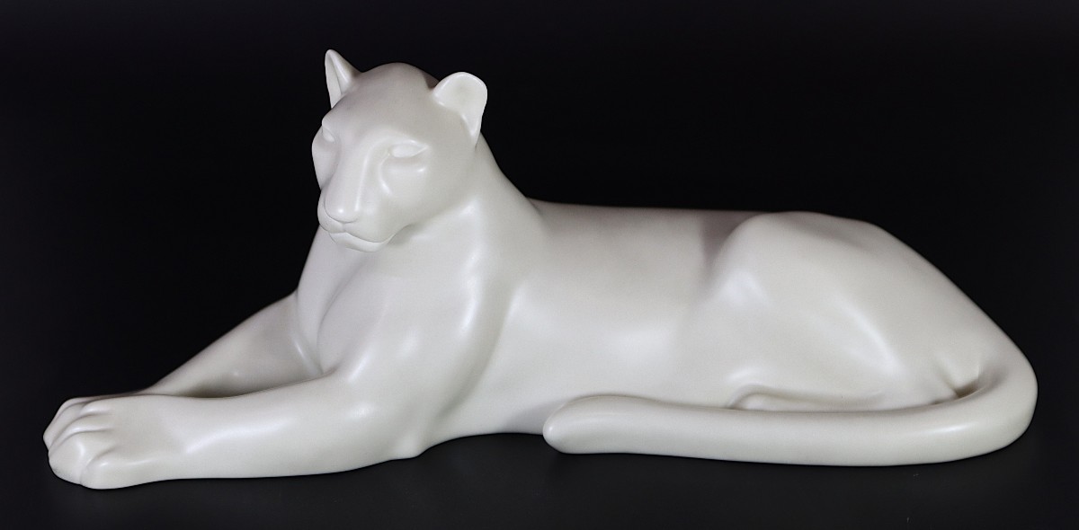 Armand Petersen (1891-1969) "lying Panther" Bing And Grondahl Edition, Circa 1960